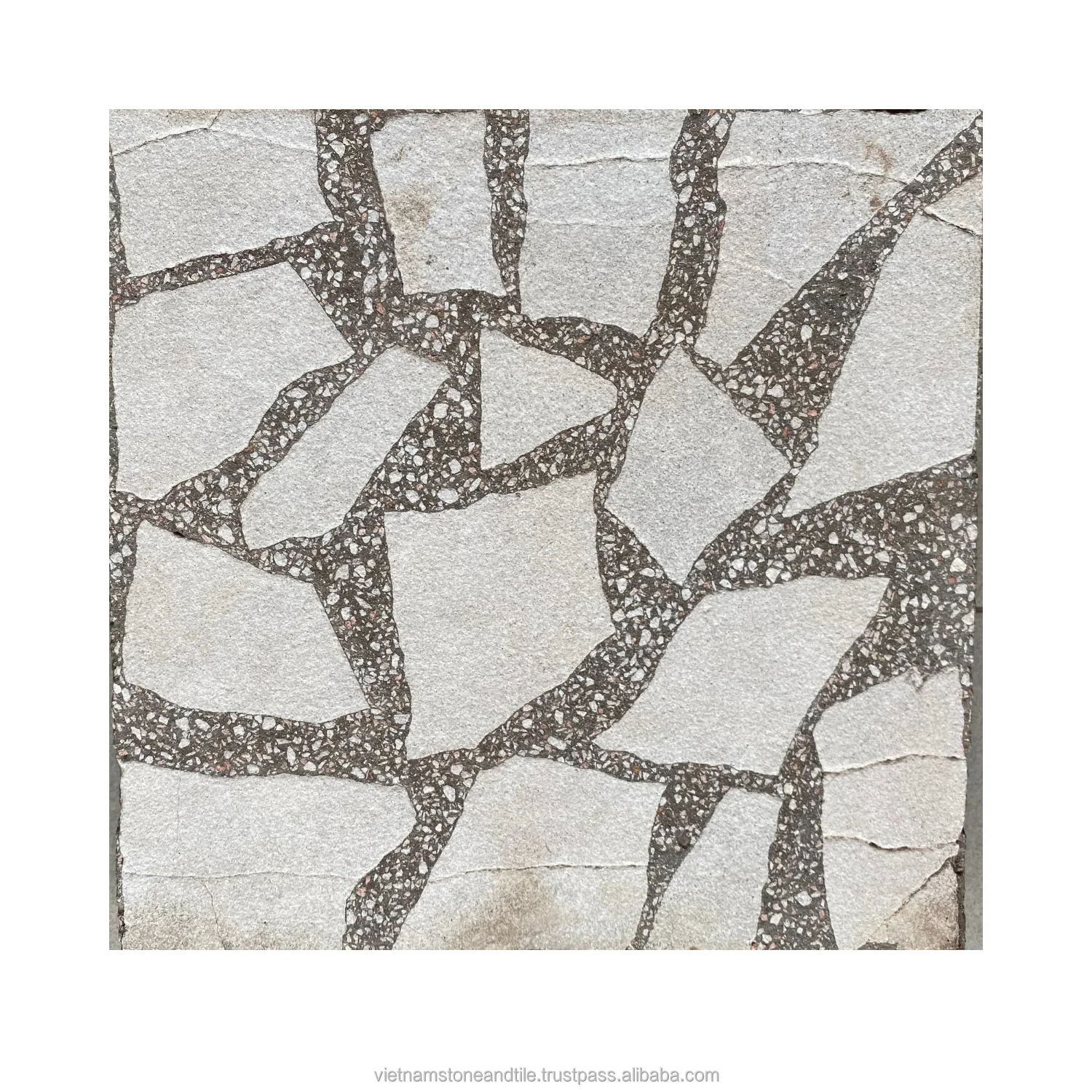 Cement Terrazzo Tiles Colorful with Red, White, Grey, Yellow for Outdoor Floor for Homestay Projects Outside Areas