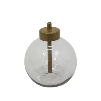 Luxury Design Fancy Clear Glass Gorgeous Glass And Iron Decorative Oil Lamps