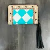 Turquoise & White Checkered