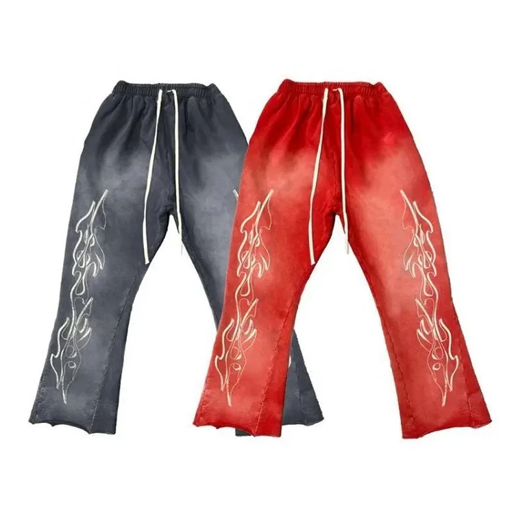 Glory Manufacturer Custom Lightweight Casual Men Acid Wash Vintage Sun Fade Flare Jogger Drawstrings Sweatpants for Men 2026