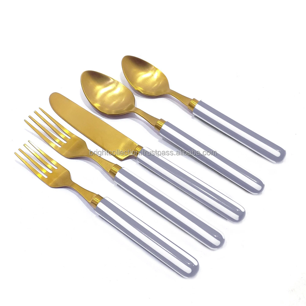 Baikai 20-Piece Stainless Steel Flatware Set - Rainbow Gradient Silverware For 4 People, Dishwasher Safe & Modern Tableware