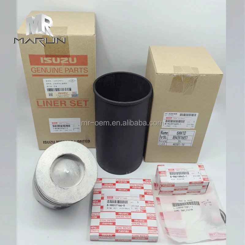 Original 6HK1 1-87815910-0 Liner Kit Piston Cylinder Liner for Excavator ZX200-3 ZX330-5A Engine Parts
