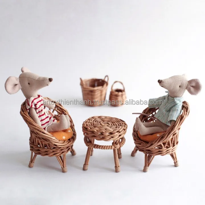 Best Selling Rattan Doll House Rattan Doll Furniture Best Selling