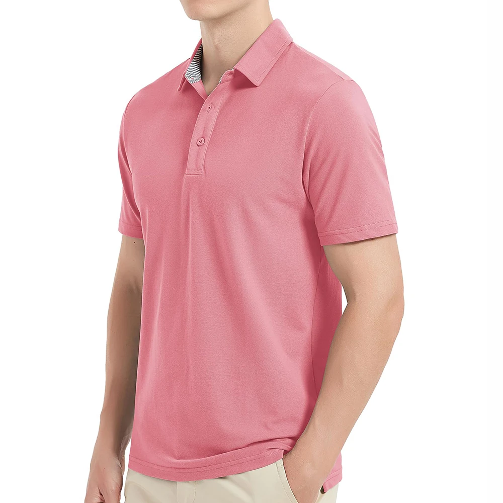 polo shirts New Men's Business for Polo High Quality Embroidered Elastic Breathable Cotton Simple Short Style Solid Polo