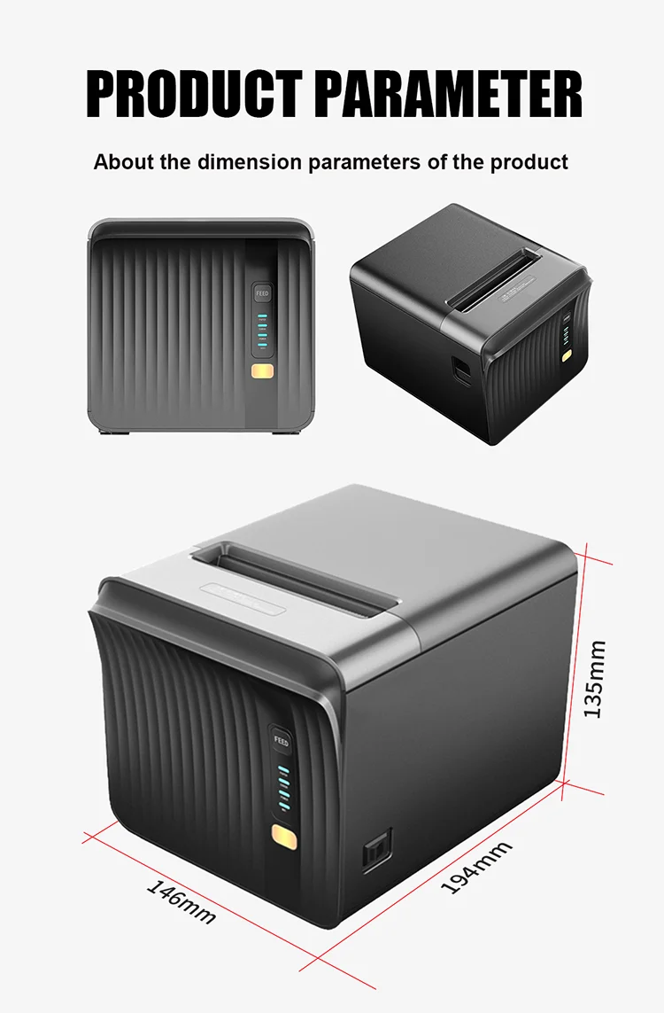 JINHH Stampante Termica ricevute, Stampante POS Automatica da 80 mm USB Ethernet Bluetoot WiFi RS232 Hotel/Cucina/Ristorante Bianco, USB e LAN JINHH Stampante Termica ricevute, Stampante POS Automatica da 80 mm USB Ethernet Bluetoot WiFi RS232 Hotel/Cucina/Ristorante Bianco, USB e LAN