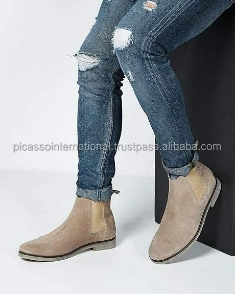 Indian Manufacturer of Best Quality Hot Selling Modern Design Men's Genuine 100% Swede Leather Boots at Factory Price