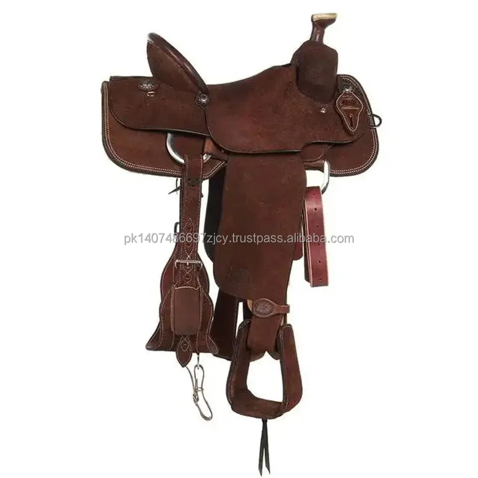 Western Horse Saddle Tack Set Suede Leather Seat Custom Designer Brown