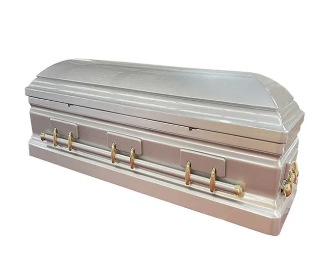full lid silver Mahogany Casket Funeral Solid Wood burial vault combo bed Wooden casket and coffin funeral box Cremation coffin
