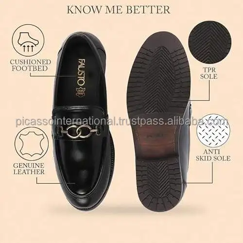 Professionals in Manufacturing Top Quality Latest Stylish Look Men's Casual Wear Genuine Leather Loafers Shoes from India