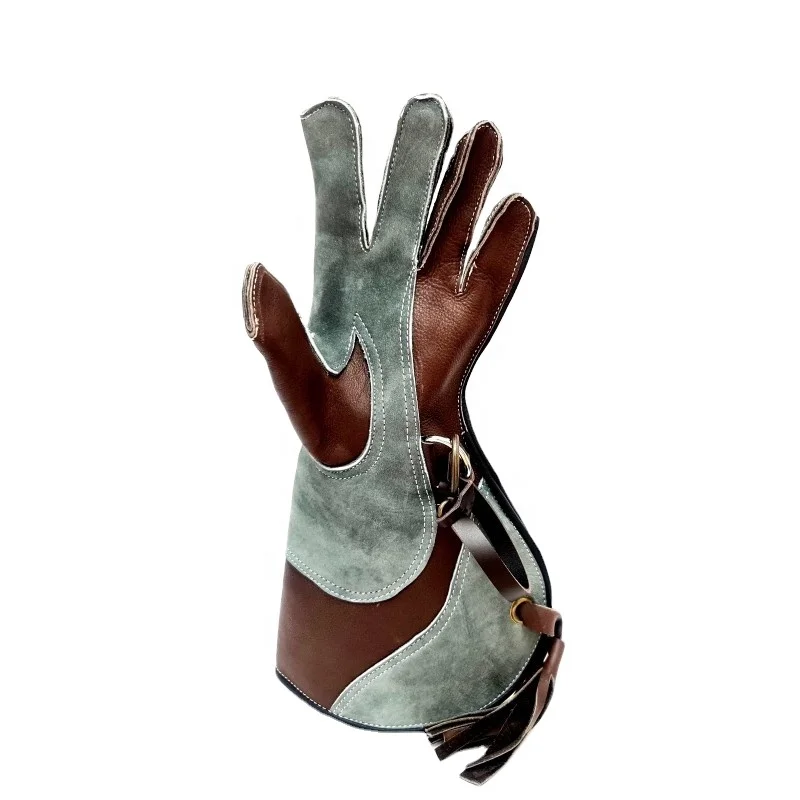 Large Mens High Quality Double Layer Soft Leather Falconry Gloves/Bird Handling Gloves/Pet Gloves. 