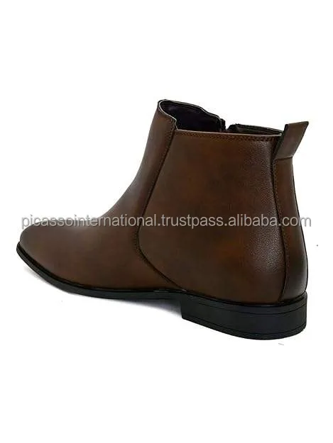 New Arrival Premium Quality Zipper Fashion Boots with TPR Sole Genuine Leather Ancle Boot for Men from Indian Exporter