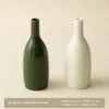 Jarrón redondo [Verde oscuro+Beige]