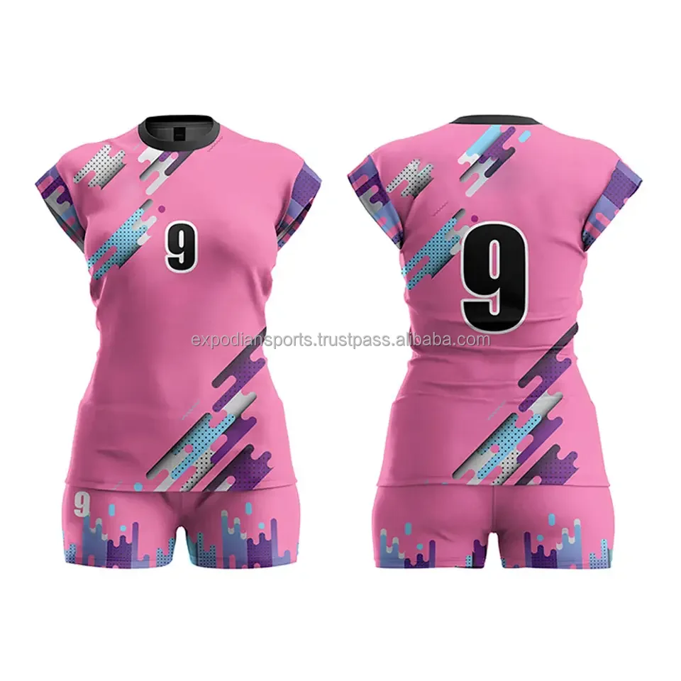 Top Quality Women Wear Volleyball Uniform Custom Logo Printed Jersey