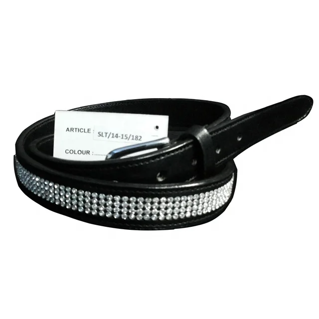Wholesale Genuine Leather Multiple Crystal Belt Hot Fix Bling