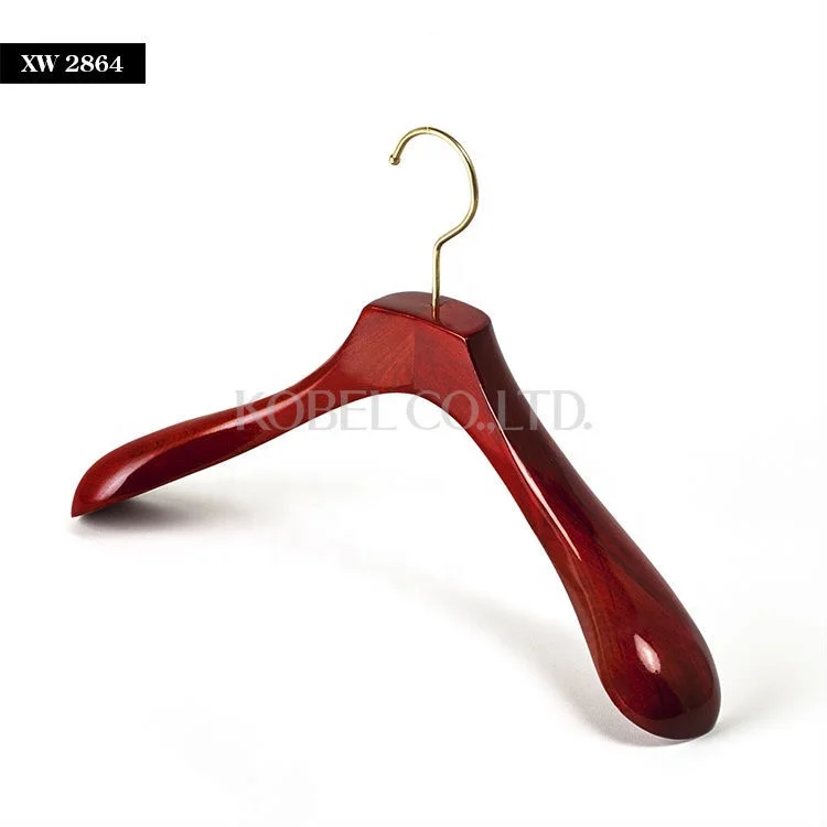Japanese Sophisticated Wooden Red Hanger for Long Maxi Dress XW2864_0004  Japanese Manufacturer Wooden Jacket Hanger