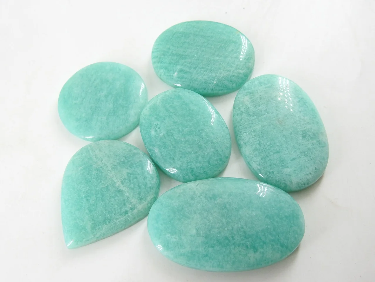 Amazonite Smooth Handmade 100% Natural Green Stone Cabochons Loose Gemstones for Jewelry Making Wholesale Supplies