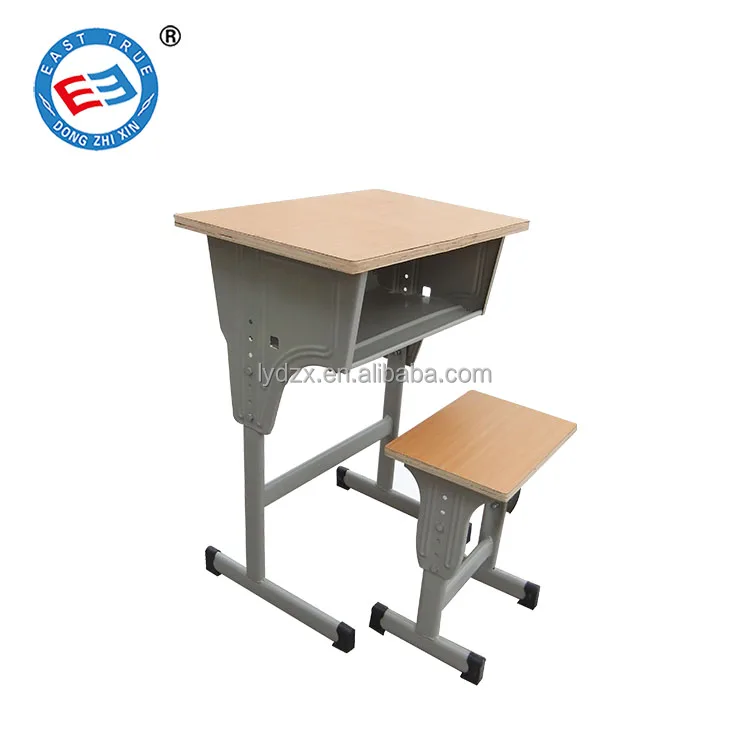 Standard Wood Child Height Adjustable School Student Desk And Chair