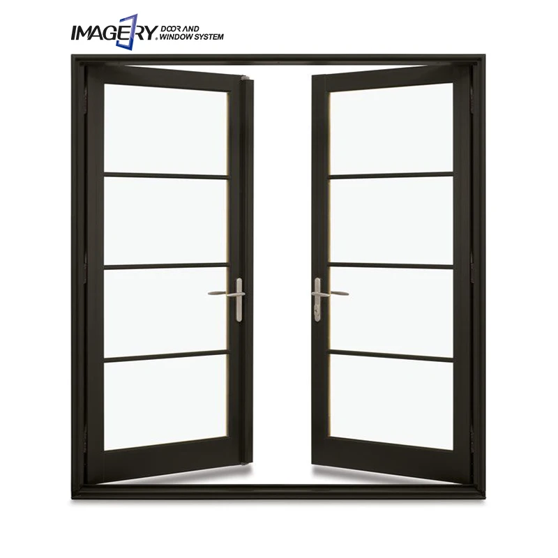 Imagery Customized Cheap Modern Style Exterior Aluminum Double Swing French Casement Doors for Home