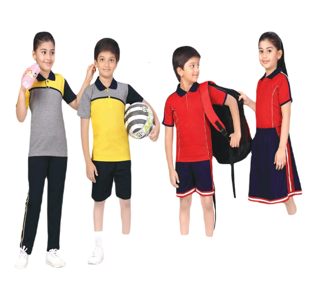 High Quality Custom Logo Uniform Dress Set for Children Primary School Uniforms for Boys and Girls