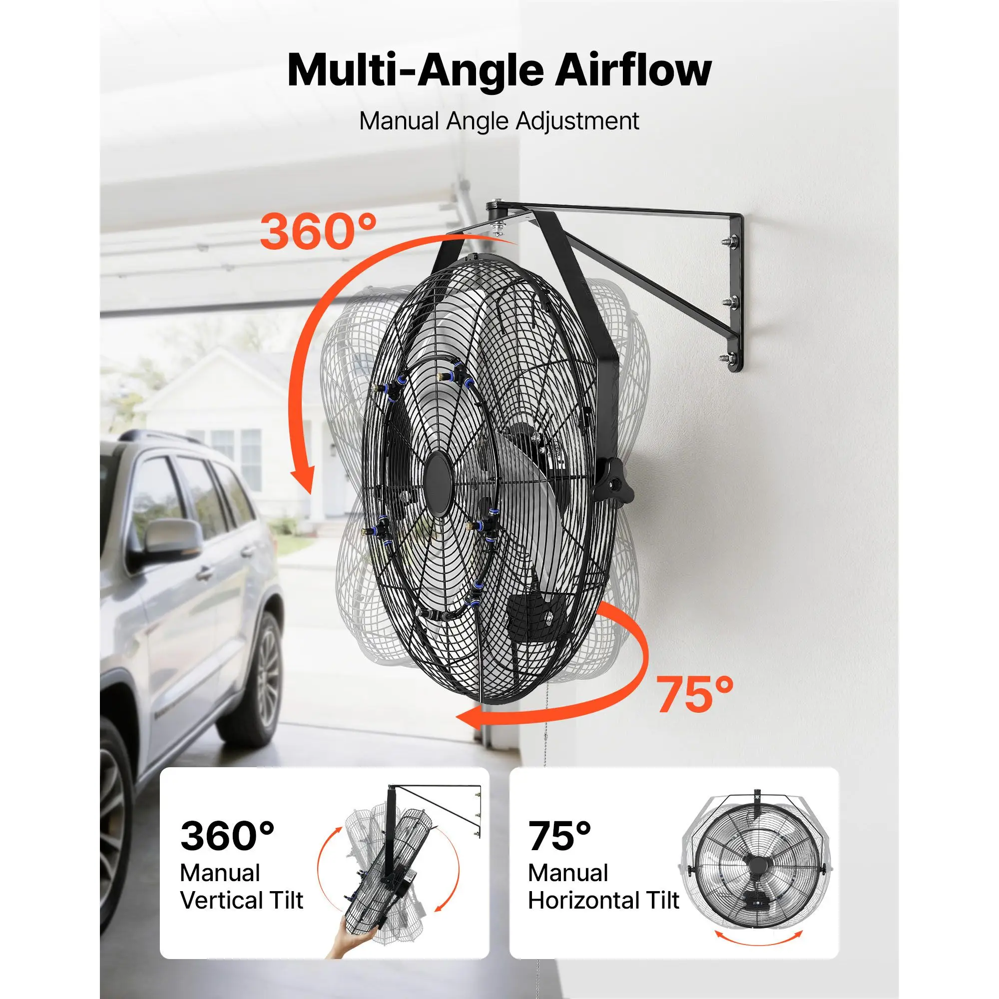 Hanging Mist Fan, Wall, IP44, 60W - detail 10