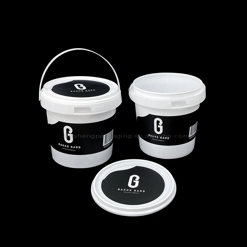Fast Delivery Factory Price Small MOQ 32oz 1kg 1000ml Plastic Frozen Ice Cream Bucket with Logo & Handle