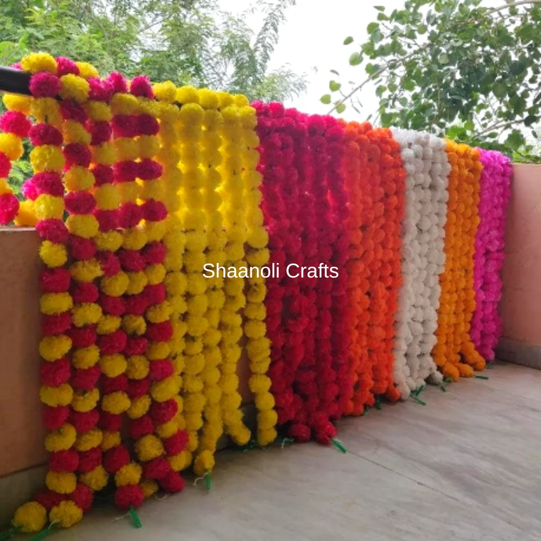 Artificial Marigold Garland Indian Flower String Flower Garlands for Indian Weddings Wedding Backdrops Collection for Weddings