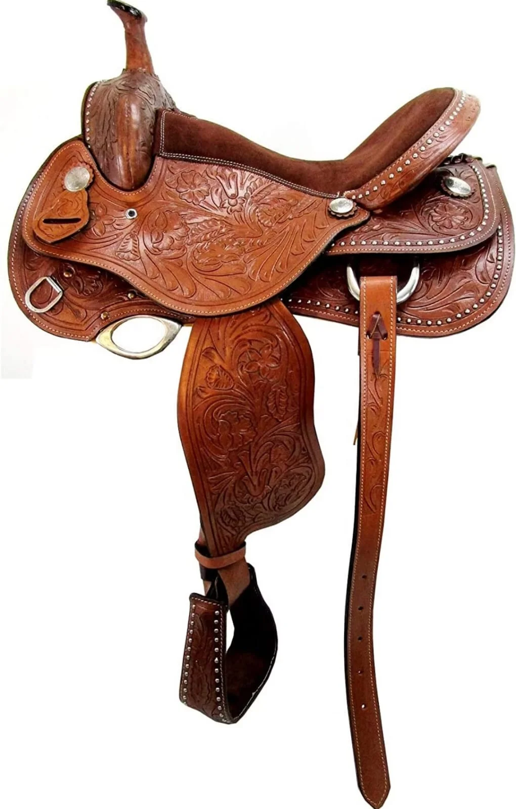 Premium Horse Leather Western Barrel Trail Horse Saddle Portable Horse