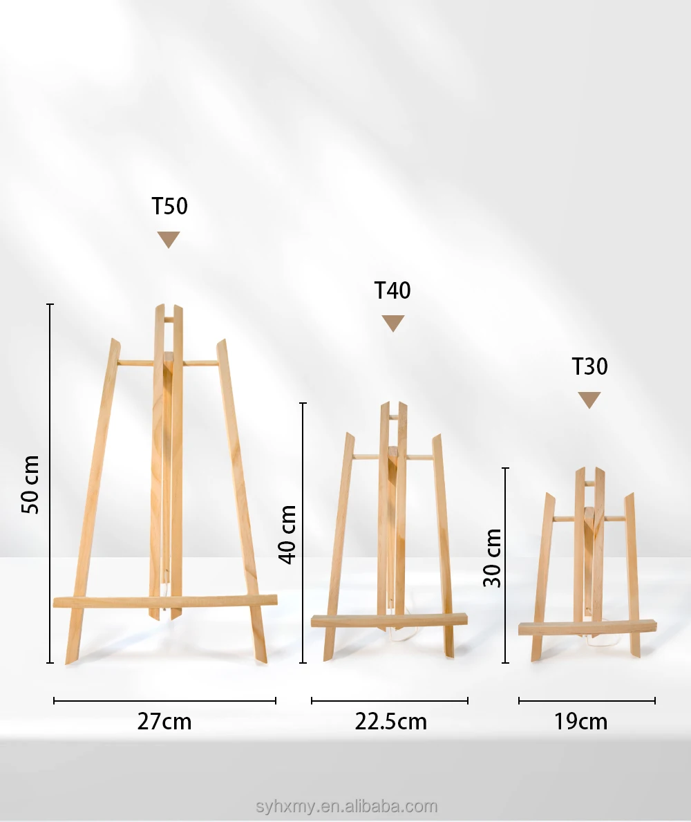 Desktop Display Easels 30cm/40cm/50cm Pine Wooden Art Easel Stand For