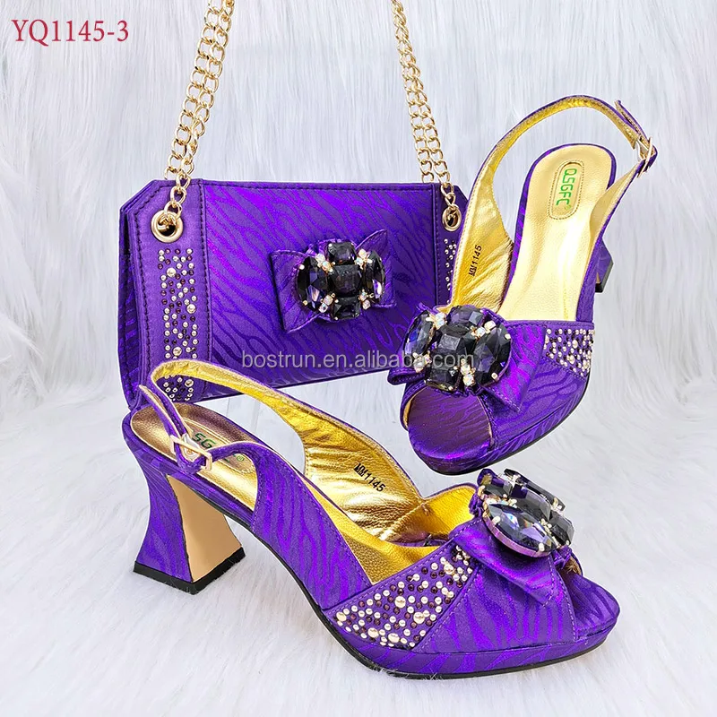 Italian Shoe and Bag Set for Party in Women Wedding