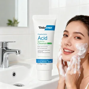 2026 Private Label Korean Organic Hyaluronic Acid Facial Cleanser Moisturizing Soothing Foam Face Wash
