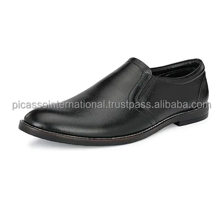 Top Quality Customized Logo Modern Design Formal Casual Office Party Wear Men's Genuine Leather Shoes from Indian Exporter