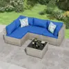 Grey base and blue cushion Color