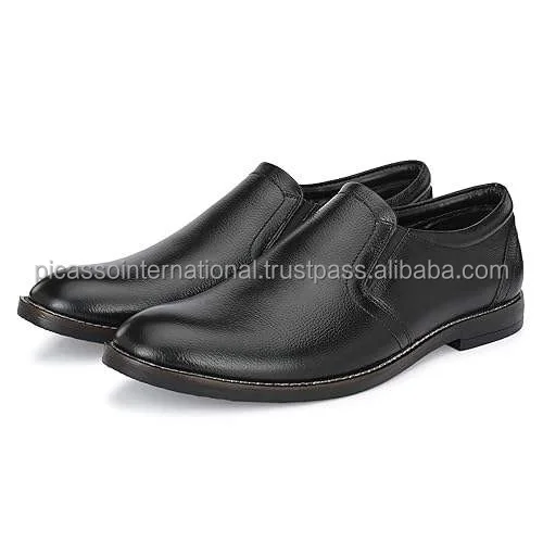 Top Quality Customized Logo Modern Design Formal Casual Office Party Wear Men's Genuine Leather Shoes from Indian Exporter