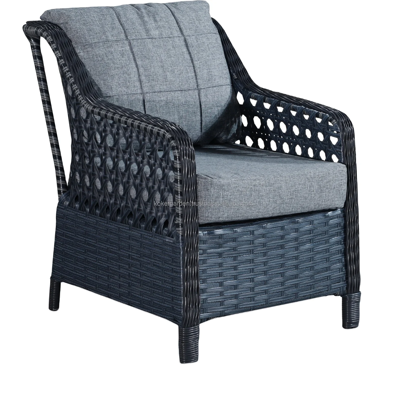 Dark Colour Rattan First Class Profile Aluminum Seater With Cushions ...