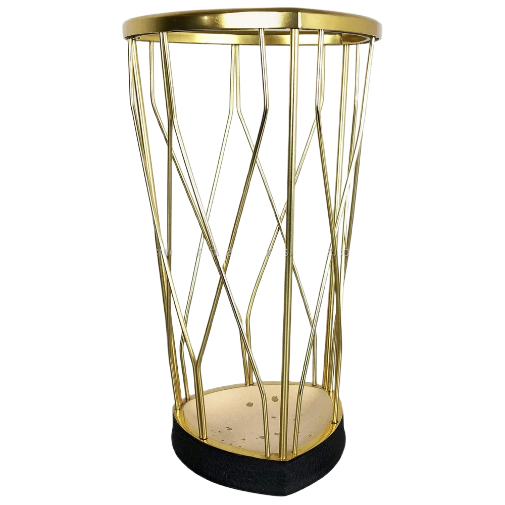 Antique Shape Umbrella Stand With Mesh Wire Gold & Black Color Umbrella