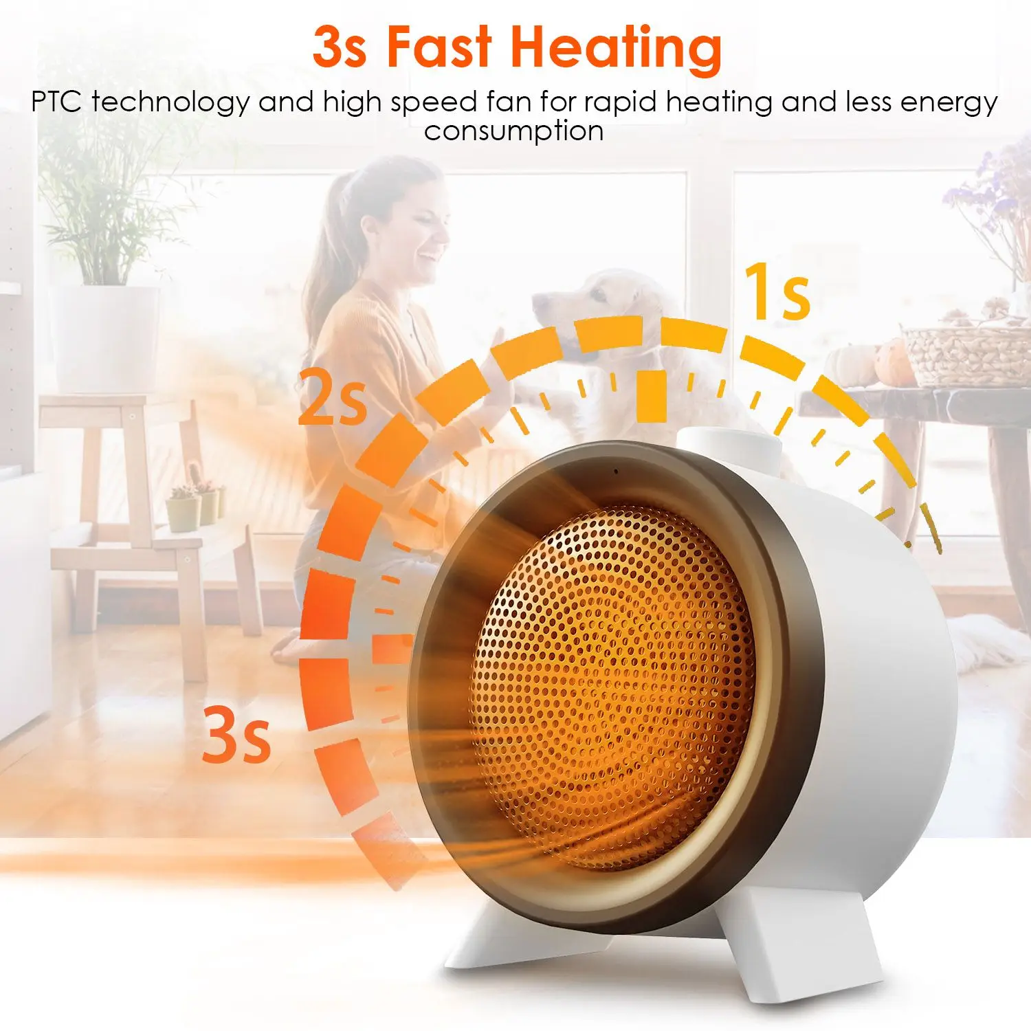 Ceramic Heater, 1000W, Portable - detail 4