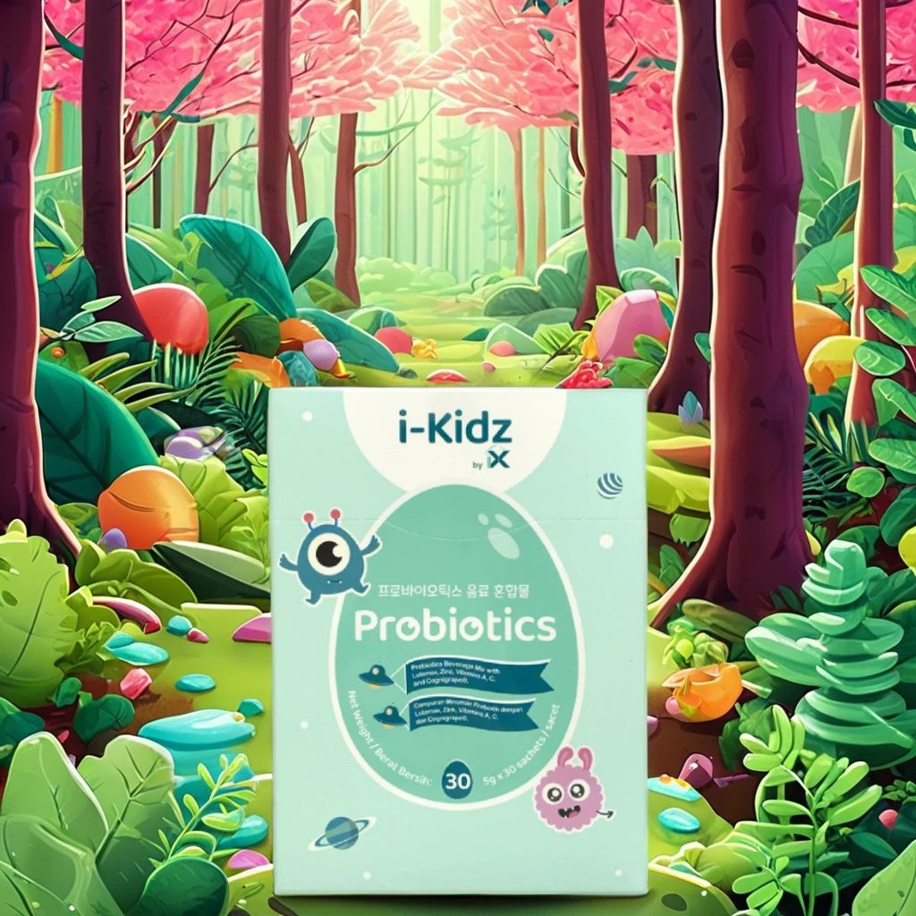 Bonlife I-Kidz Probiotic Sachets with HMO & Cognigrape for Brain & Gut Support (30 sachets x 5g) for Kids Wellness
