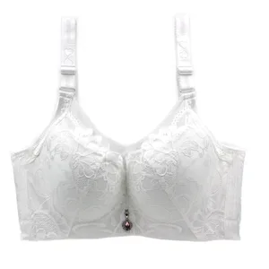 Women's Plus Size Full Cup Push-up Bra Sexy Lace Edge Support Bra for Large Breasts Summer Adjustable Straps for Adults