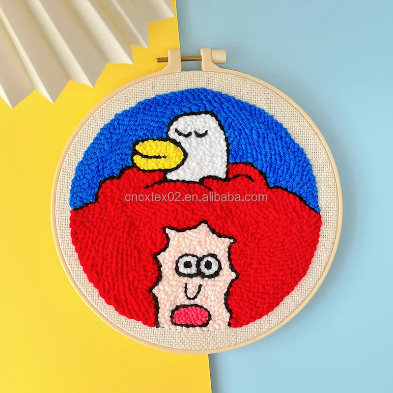 Changxu Handmade Crochet Kit Beginners DIY Animal Style-Sponge Boby Duck Tulip Needle Punch Wool Russian Stamp Cross Stitch