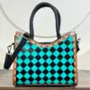 Turquoise & Black Checkered
