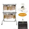 1 PC cromo rack + 150 PCs perchas de pelo negro