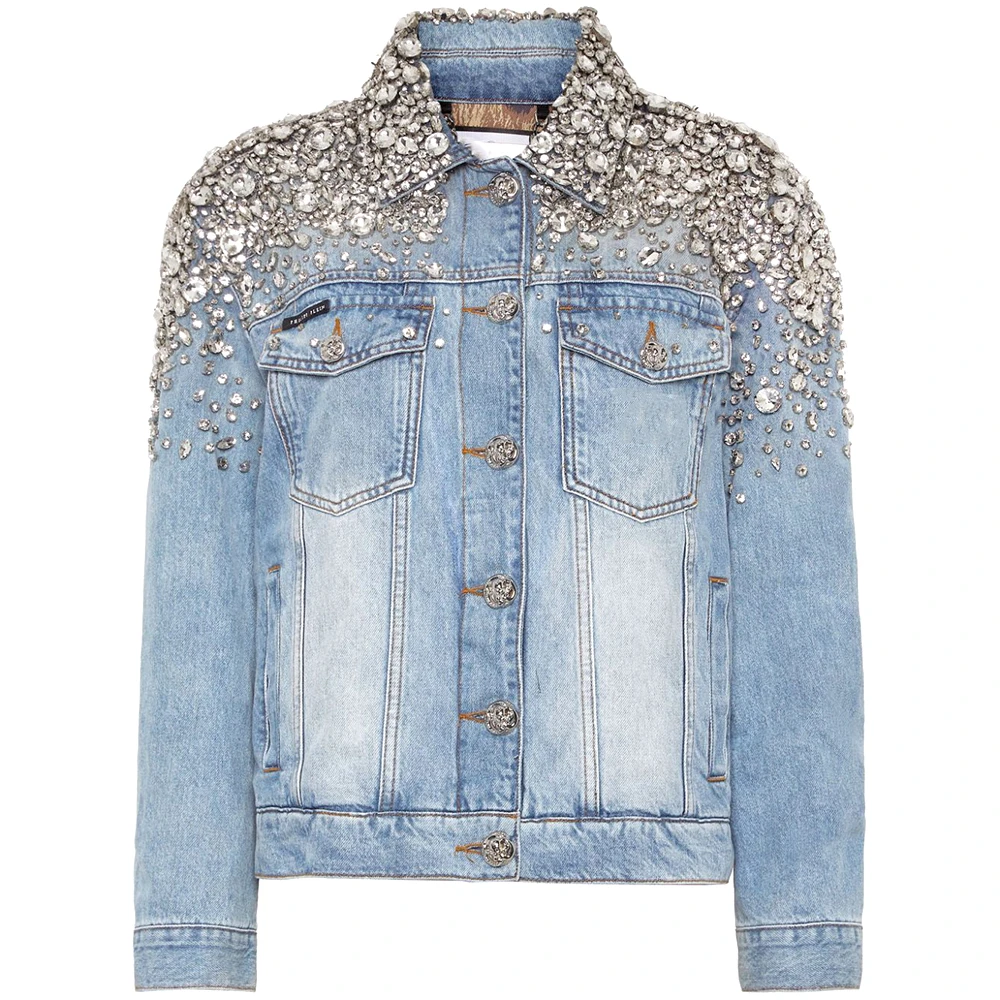 Glory Custom Luxury Men's Gothic Button Belt Washed Long Sleeve Denim Jacket Autumn Winter Customized Color High Quality Made