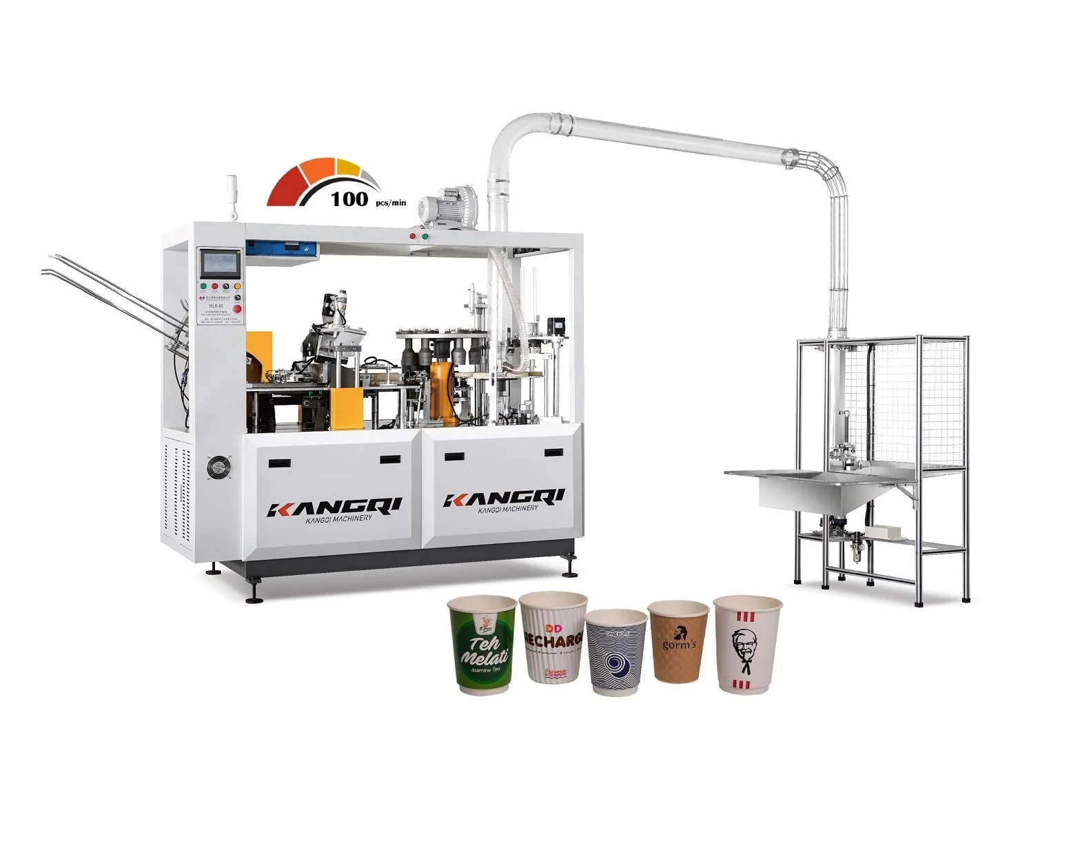 WLK-60 Saudi Print Pack High Speed Disposable Double Wall Paper Cup Machine Low Price PLC Bearing Cutting Machine 100 Pcs/Min