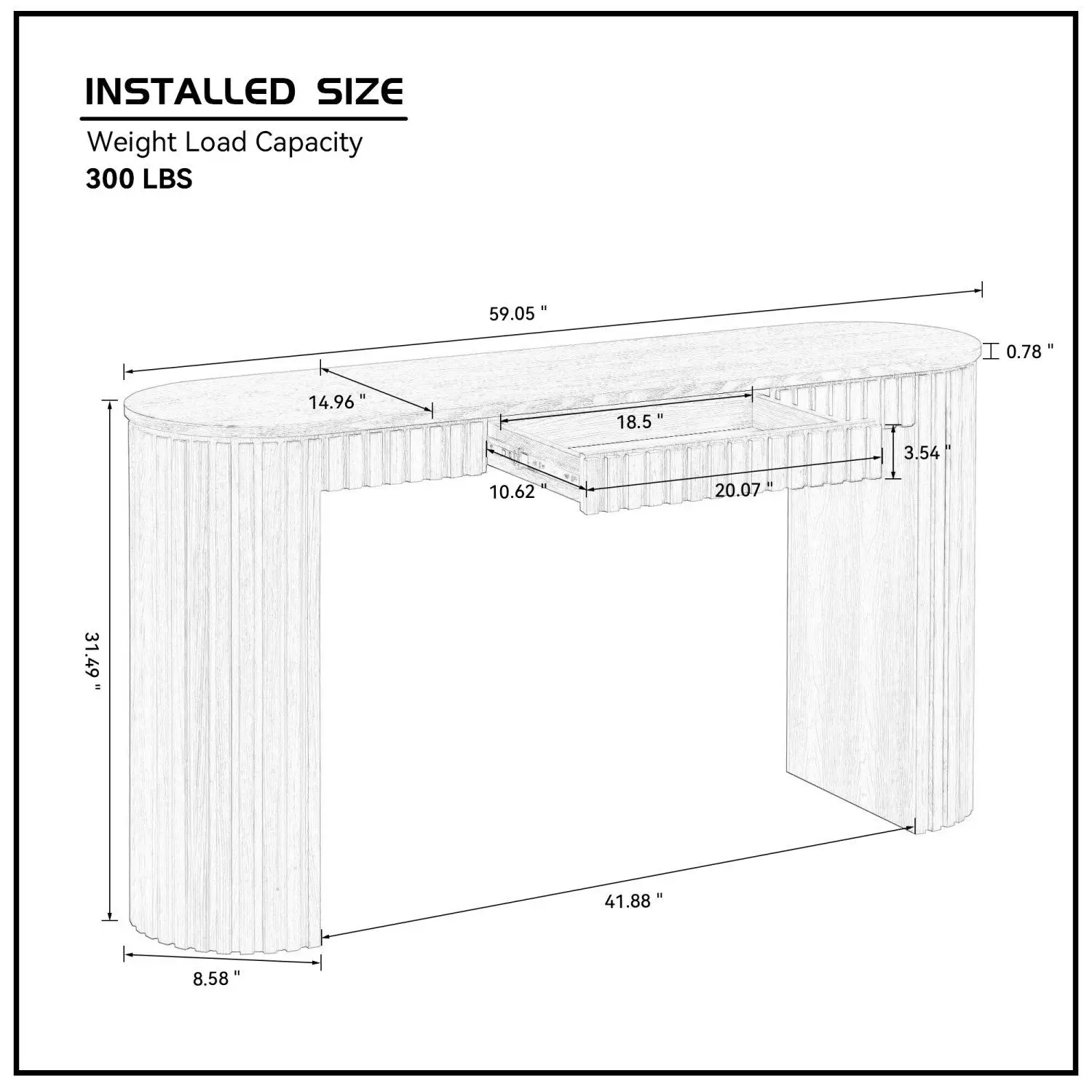Elvarenae Solara Fluted Console Table — product detail