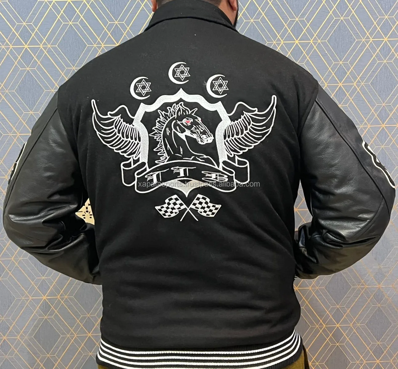 Custom Logos Embroidered Logos Letterman Jackets Wool Leather ...