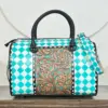 Turquoise & White Checkered