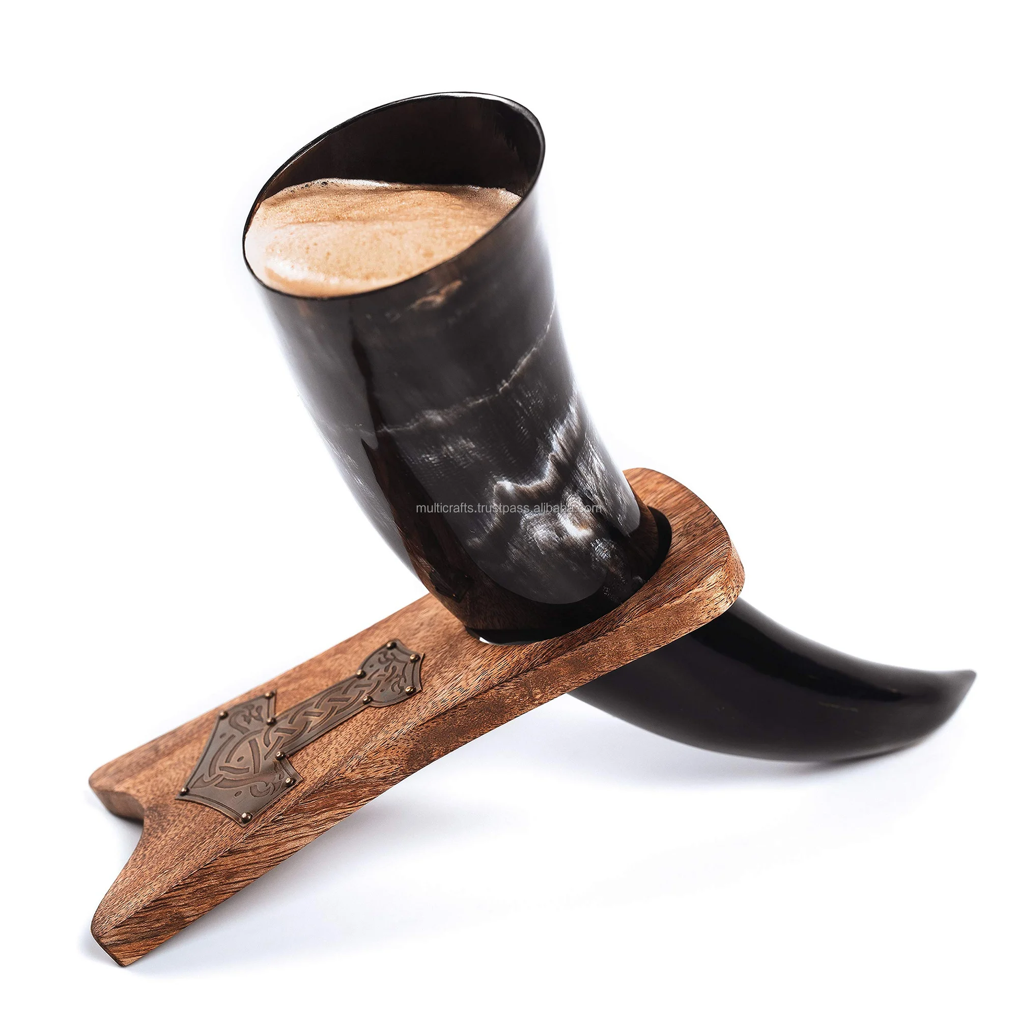 Viking Drinking Beer Horn Glass Best Quality Natural Han Made Viking