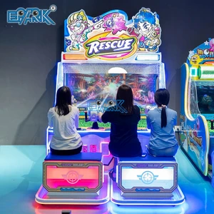 Coin Operated Kids Water Shooting Gun Arcade Machine for Amusement Park Water 4 Player Rescue Water Shooting Machine Game