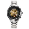 Silver band-black face-gold movement