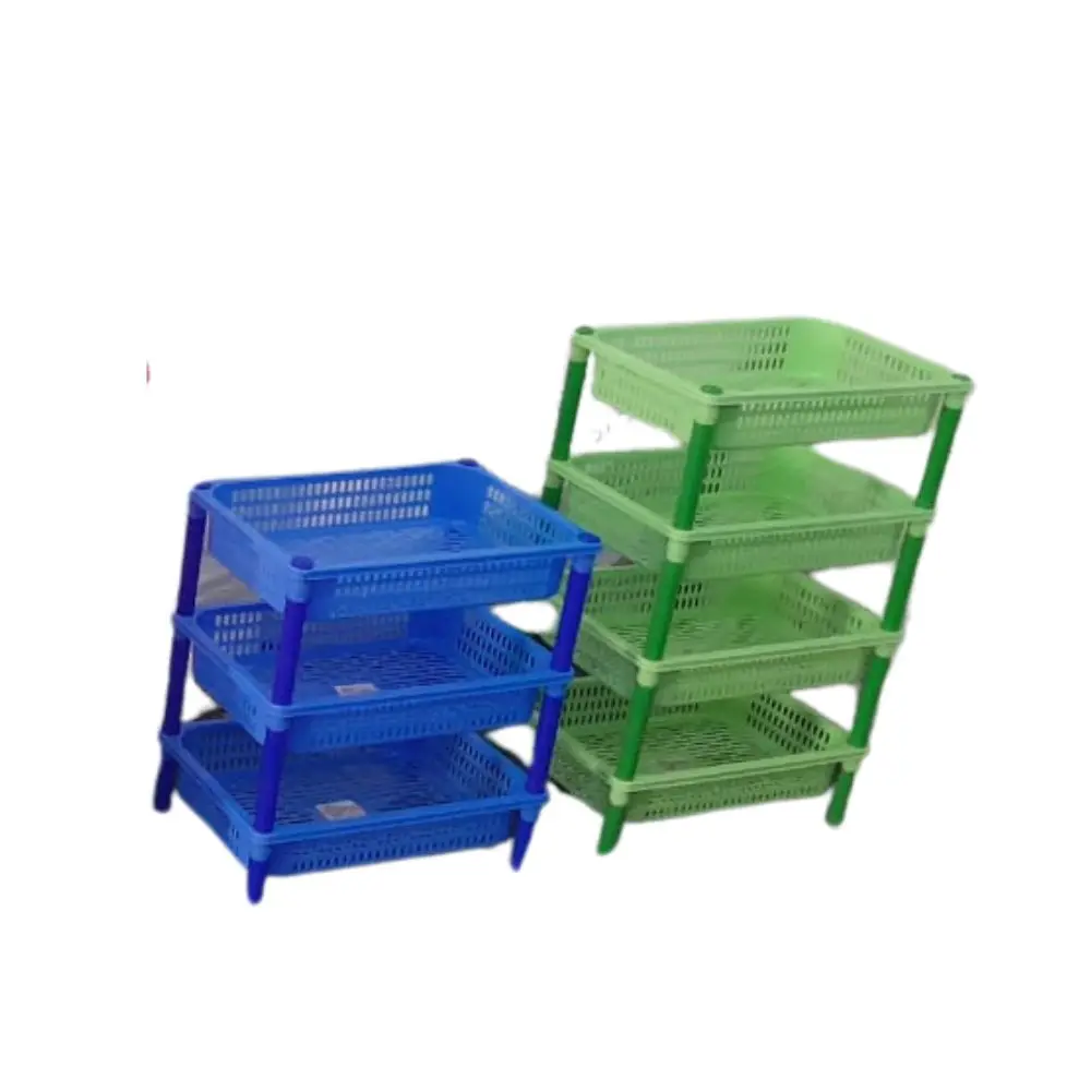 Multi-Functional 3-Set Plastic Storage Trolley Durable Small Space Spice Rack for Kitchen Use
